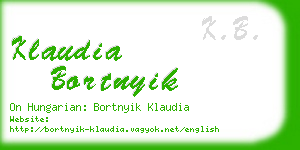 klaudia bortnyik business card